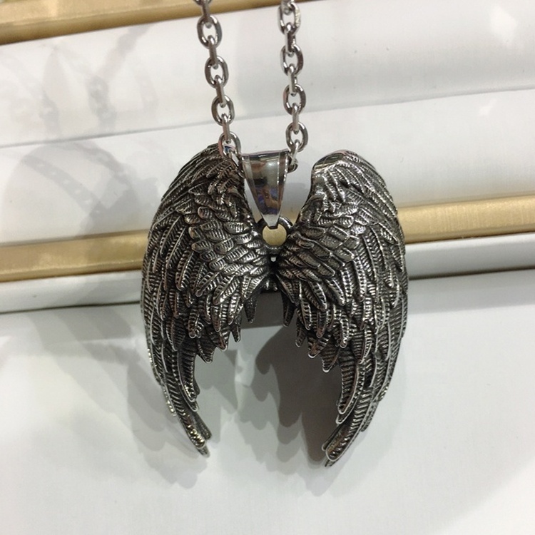 Stainless steel Angel Wings Necklaces for couples Wing Guardian Pendants Girls Necklaces