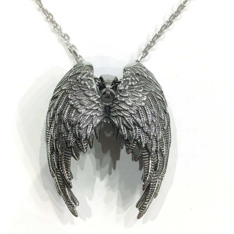 Stainless steel Angel Wings Necklaces for couples Wing Guardian Pendants Girls Necklaces