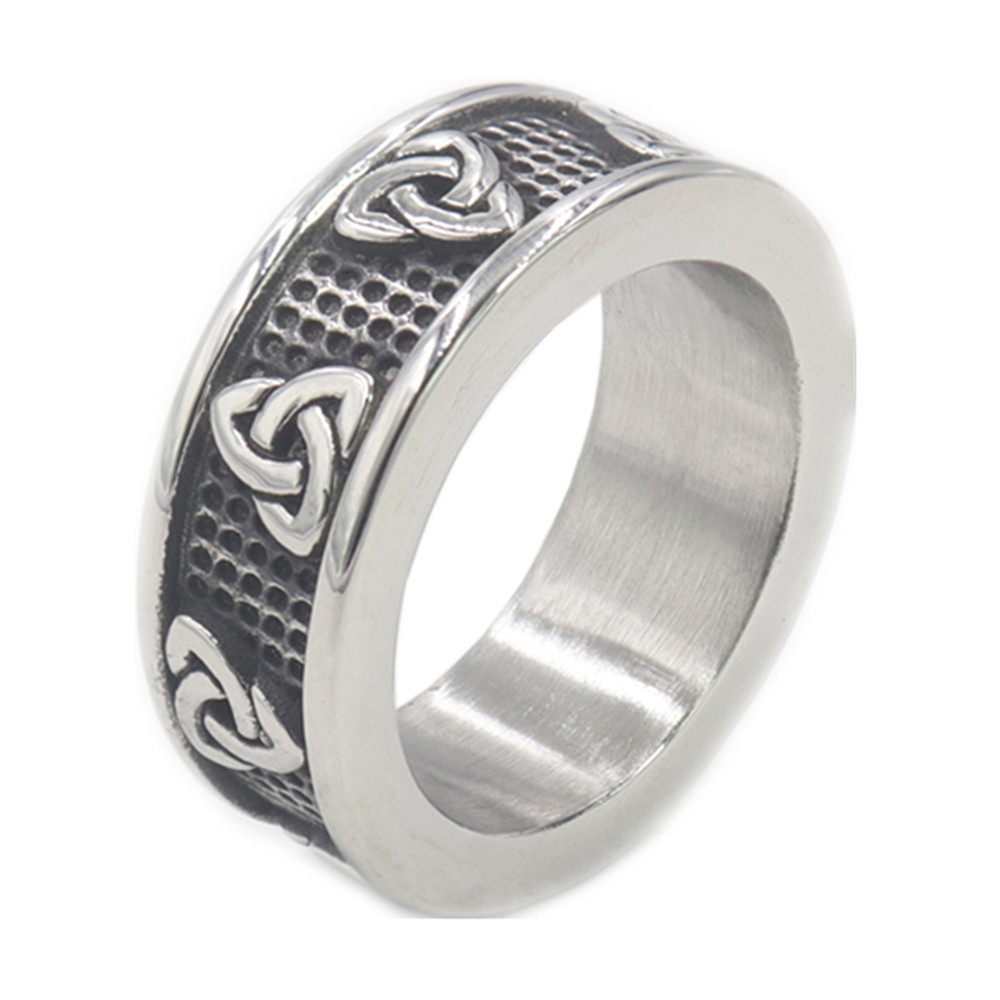 Men's Vintage Viking Jewelry Rings Nordic Amulet Rings Stainless Steel Medieval Classic Mythological Celtic Ring