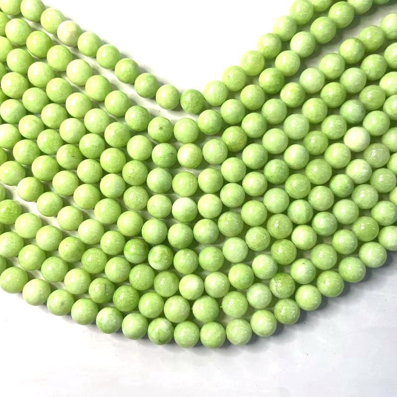 Lemon Optimized Glossy Beads Wholesale Bracelet Loose Beads Dyed Jade is available in 4 colors