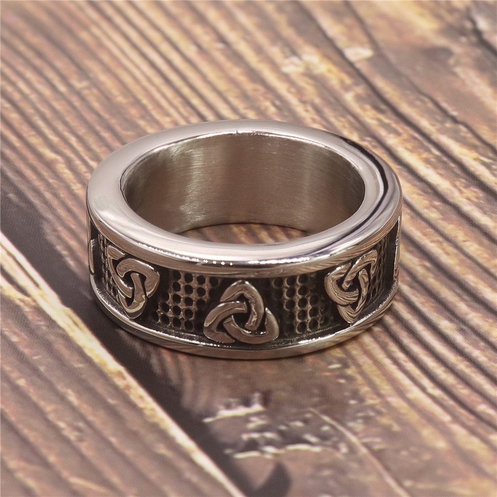 Men's Vintage Viking Jewelry Rings Nordic Amulet Rings Stainless Steel Medieval Classic Mythological Celtic Ring