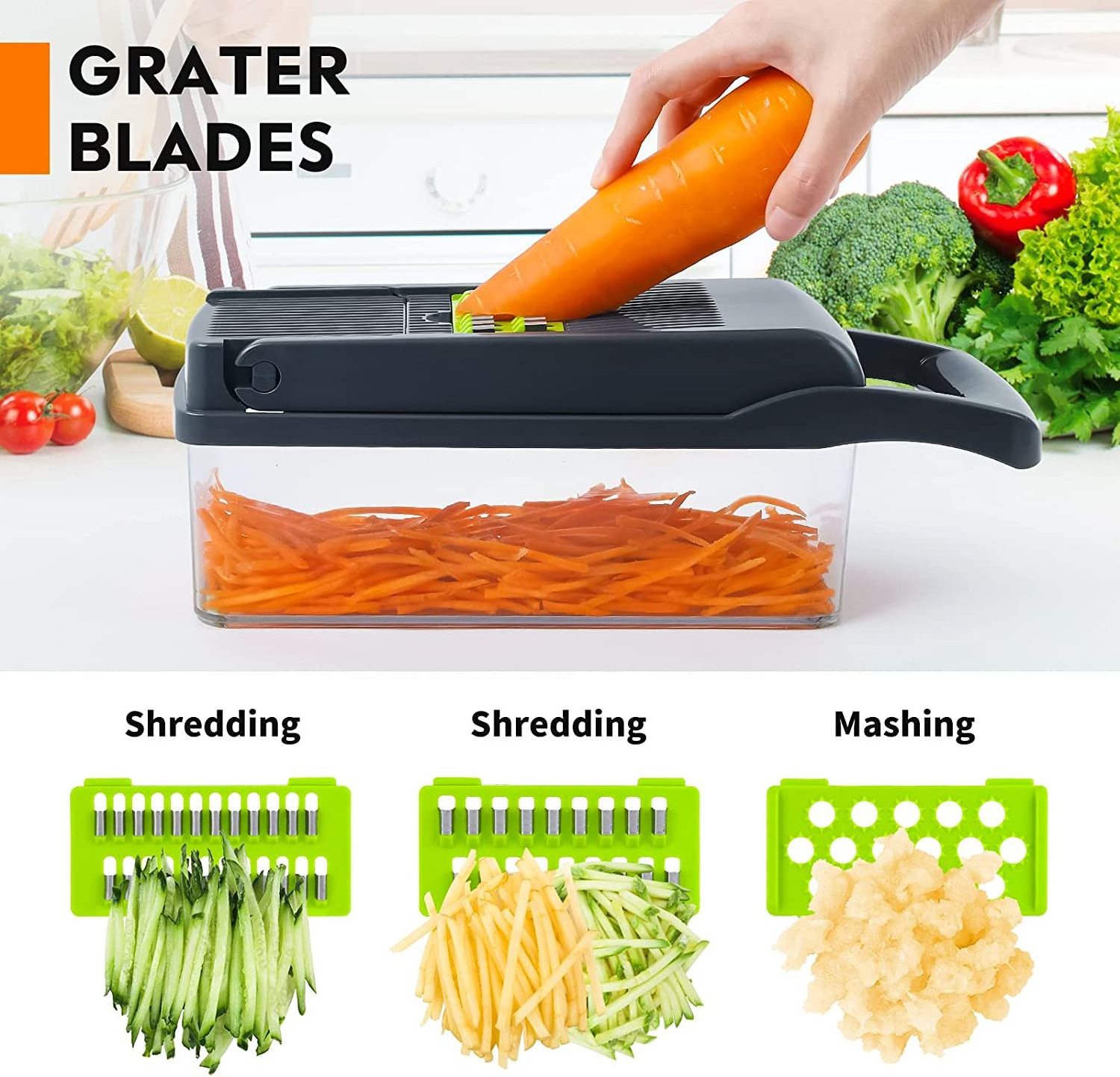 Vegetable Chopper 12-in-1 Multifunctional Veggie Chopper 7 Blade Onion Chopper Vegetable Cutter Kitchen Slicer Set