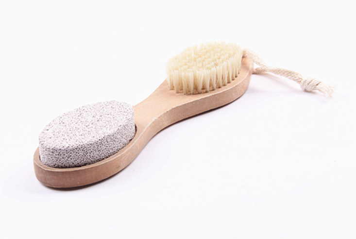 professional Steel Files Sandpaper Pumice Stone Boar Bristle bamboo scrub 4 in 1 shower brush foot cleaner file pedicure