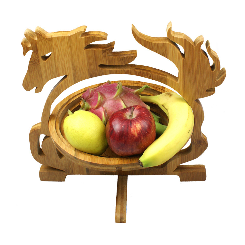 Decorative Hanging Fruit Basket Fruit Hammock Bowl Service Tray Nuts Basket Bamboo Fruit Basket for Kitchen