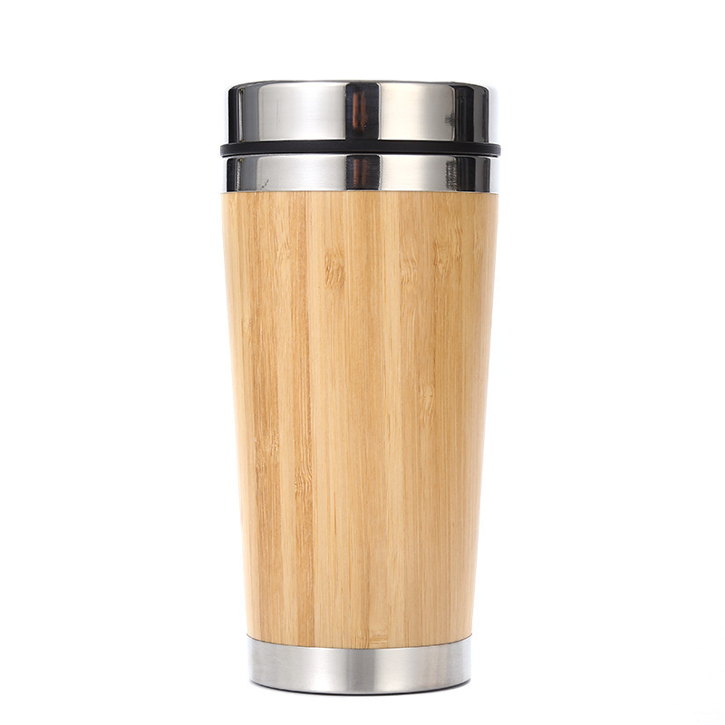 Bamboo Thermos with Tea Infuser & Strainer Capacity Vacuum Insulated Stainless Steel Travel Tea Tumbler Infuser Bottle