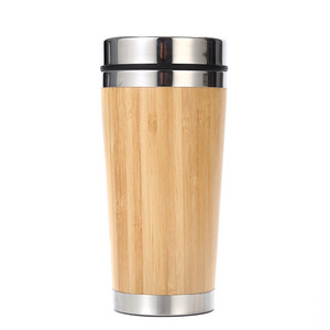 Bamboo Thermos with Tea Infuser & Strainer Capacity Vacuum Insulated Stainless Steel Travel Tea Tumbler Infuser Bottle