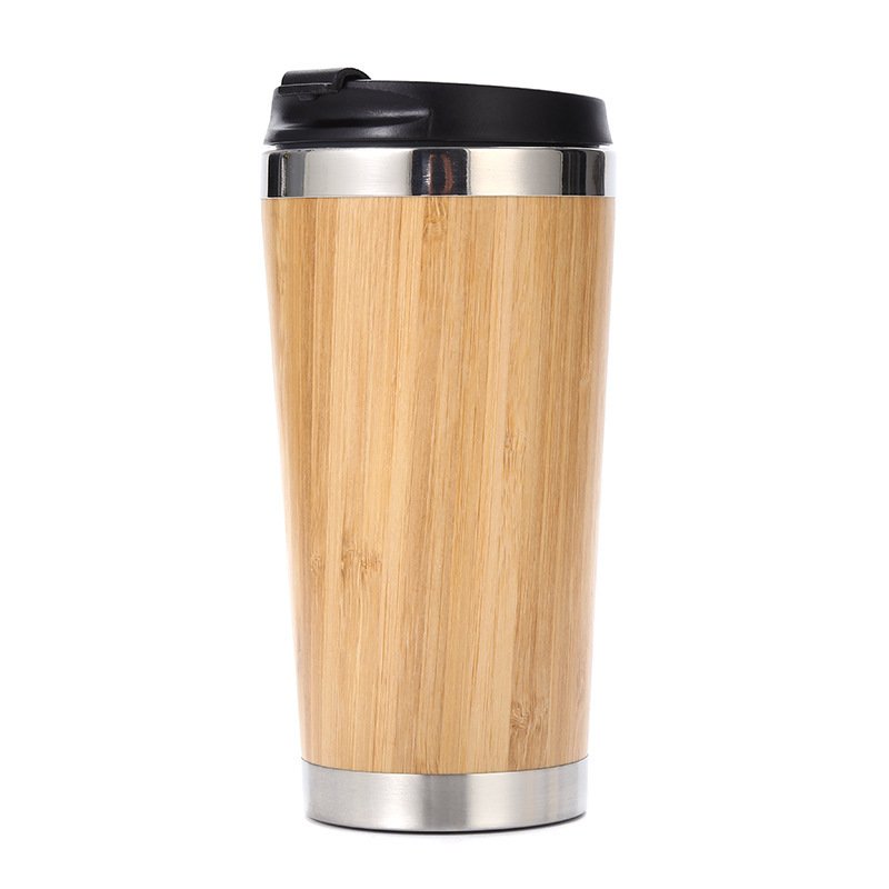 Bamboo Thermos with Tea Infuser & Strainer Capacity Vacuum Insulated Stainless Steel Travel Tea Tumbler Infuser Bottle