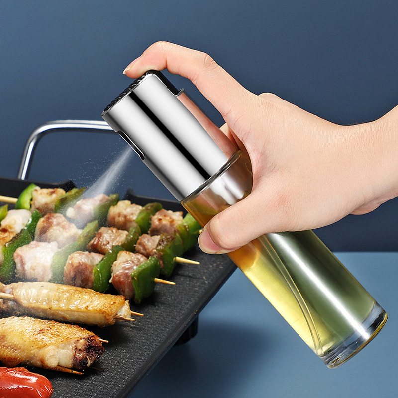 2024 2024 Hot Selling Oil Pot Portable Kitchen Grill Stainless Steel Glass Seasoning Bottle Anti-Spill Oil Spray