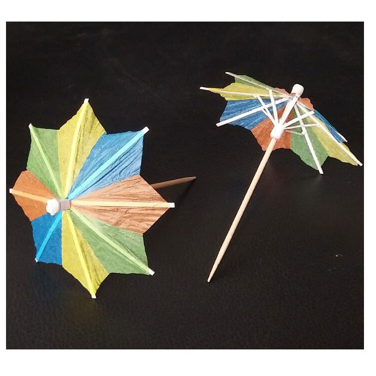 Hot selling Straws Palm Tree Glass Decorative Cut Giwan Hawaiian Party Paper Umbrella Cocktail Picks For Drink with low price