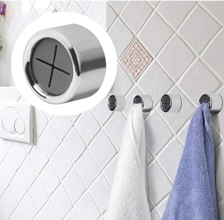 high quality creative round push Towel Hooks Premium Adhesive tea Towel Holder Wall Mount Hook for Kitchen