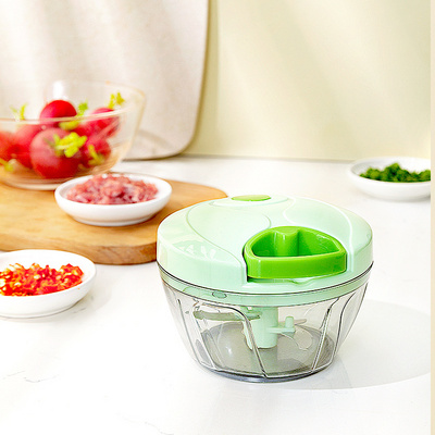 Kitchen accessory home use plastic kitchen mini 3 blades meat grinder hand pullspeedy food garlic press chopper