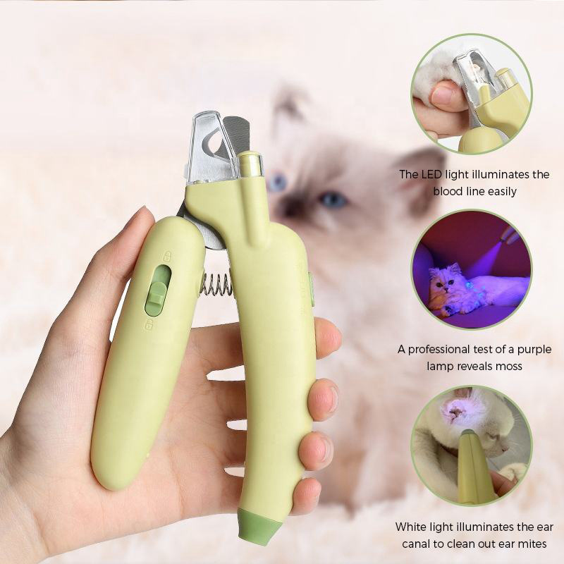 Wholesale 3-In-1 Led Blood Line Light Dogs Nail Clipper For Pets Nail Grinder With Led Light Grinder Cat nail clippers