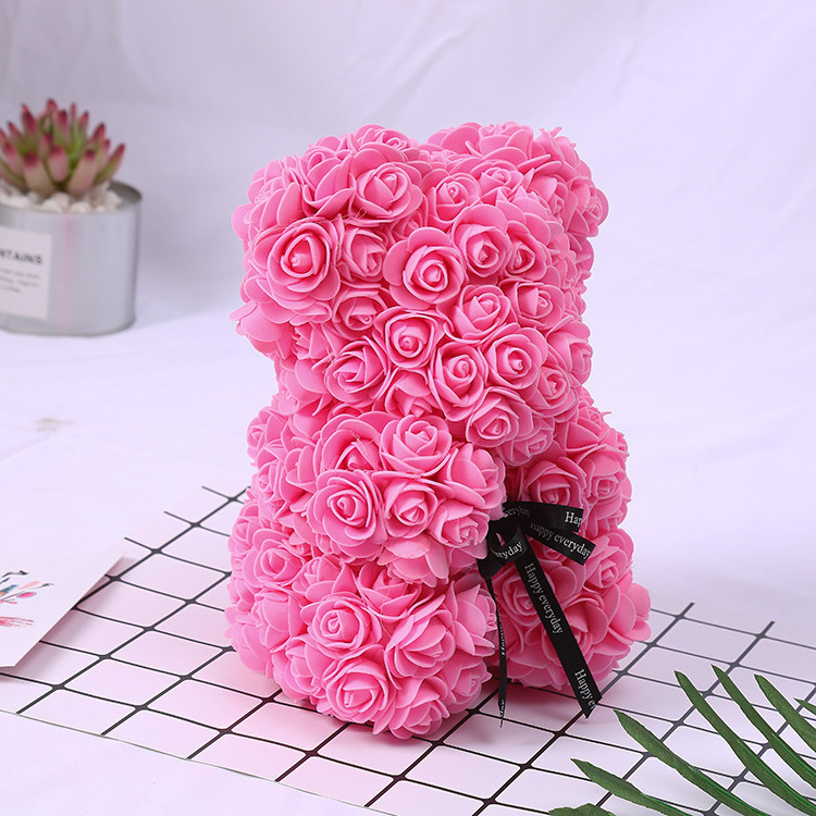 Hot Sale Customize Valentines Day Gift Forever Eternal	Mothers Day Gifts Rose Teddy Bear With Gift Box