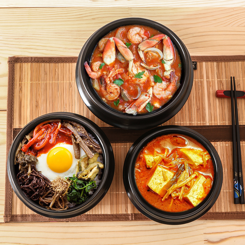 2024 hot selling Natural korean cuisine restaurant cookware stone pot casserole Korean Bibimbap bowl