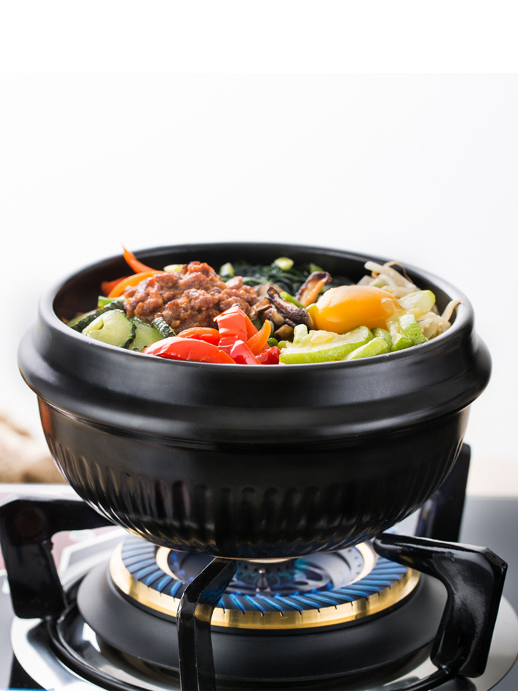 2024 hot selling Natural korean cuisine restaurant cookware stone pot casserole Korean Bibimbap bowl