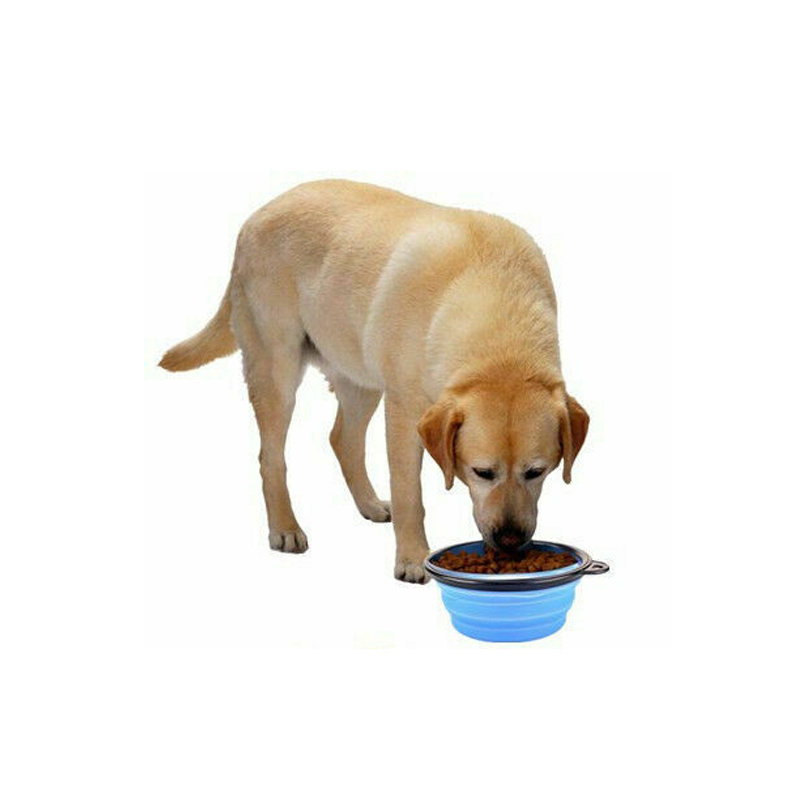 Dog and cat folding bowl pet silicone collapsible travel outdoor portable foldable drinking water feeding slow food bowl