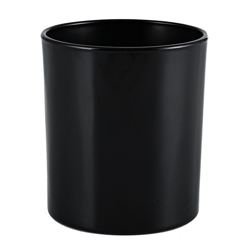 Luxury empty Clear Matte Black White Frosted Glass Candle Jars With wooden Bamboo Lids For Candle Making Candle Container