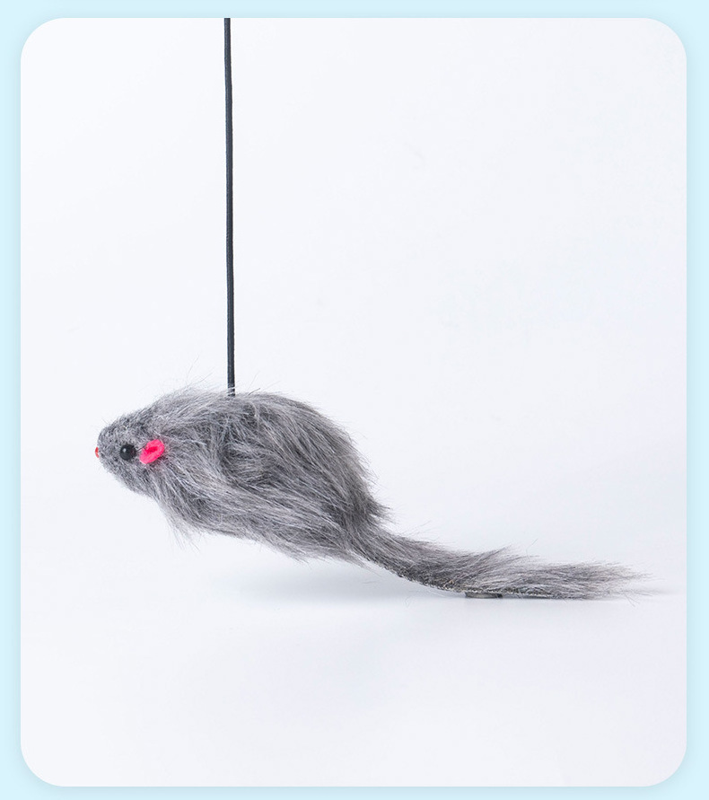 Interactive indoor flapping plush pet Cat Feather Toys with Hanging rope Retractable Teaser Door hanging Mouse Toy for cats