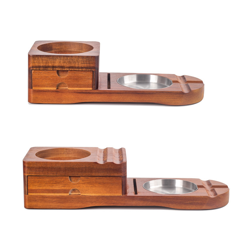 Wholesale High Quality Wooden Cigar Ashtray Accessories Set With Whiskey Glass Cup Novelty Gift Set For Men