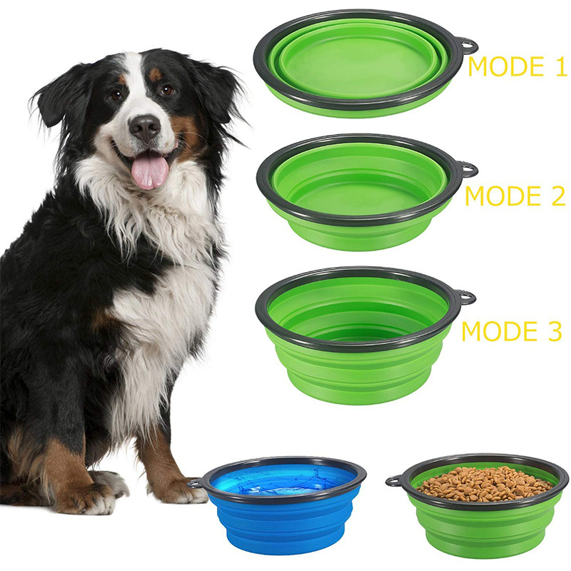 Dog and cat folding bowl pet silicone collapsible travel outdoor portable foldable drinking water feeding slow food bowl