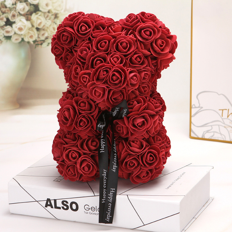 Hot Sale Customize Valentines Day Gift Forever Eternal	Mothers Day Gifts Rose Teddy Bear With Gift Box