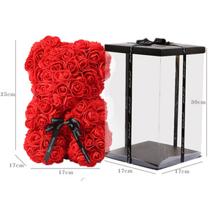 Hot Sale Customize Valentines Day Gift Forever Eternal	Mothers Day Gifts Rose Teddy Bear With Gift Box