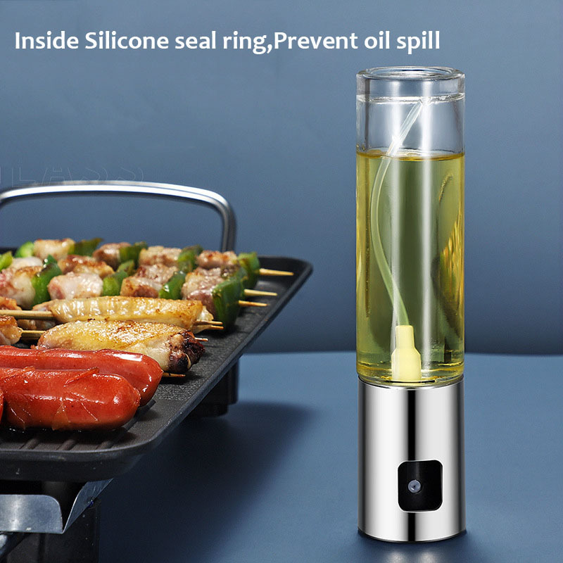 2024 2024 Hot Selling Oil Pot Portable Kitchen Grill Stainless Steel Glass Seasoning Bottle Anti-Spill Oil Spray