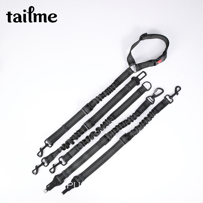 2024 new design dog leash harness custom logo restraints safety adjustable pet dog leash with car seat belt