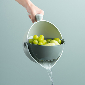 Hot Selling Original Design New Product double layers Vegetable Fruit Washing Bowl for Kitchen Plastic Drain Basket