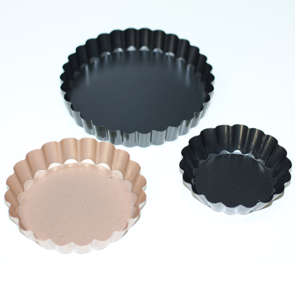 Fruit Tart Pie baking products Golden Non-Stick Egg Tart Pan Round carbon steel baking pan bread Pizza Pan cake molds