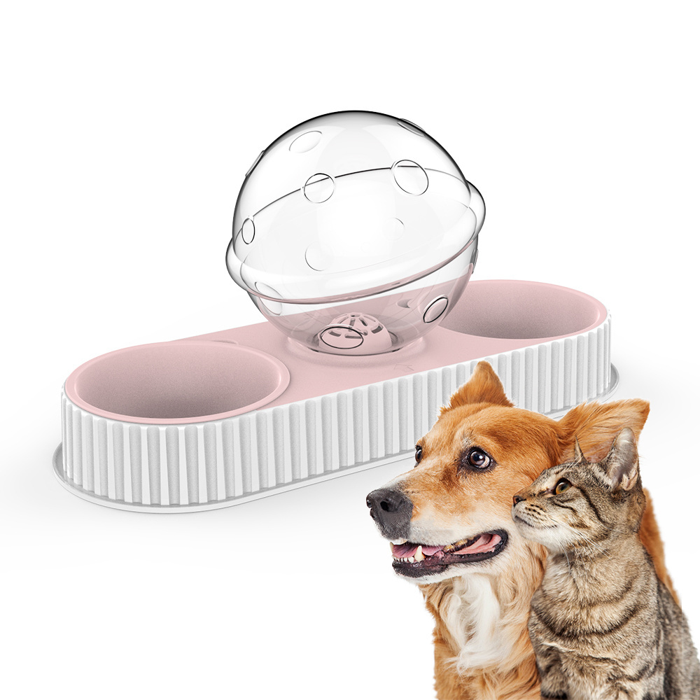 Custom Pet Dog Plastic Raised Cat Food Bowl Water Elevated Slow Feeder Cat Bowl