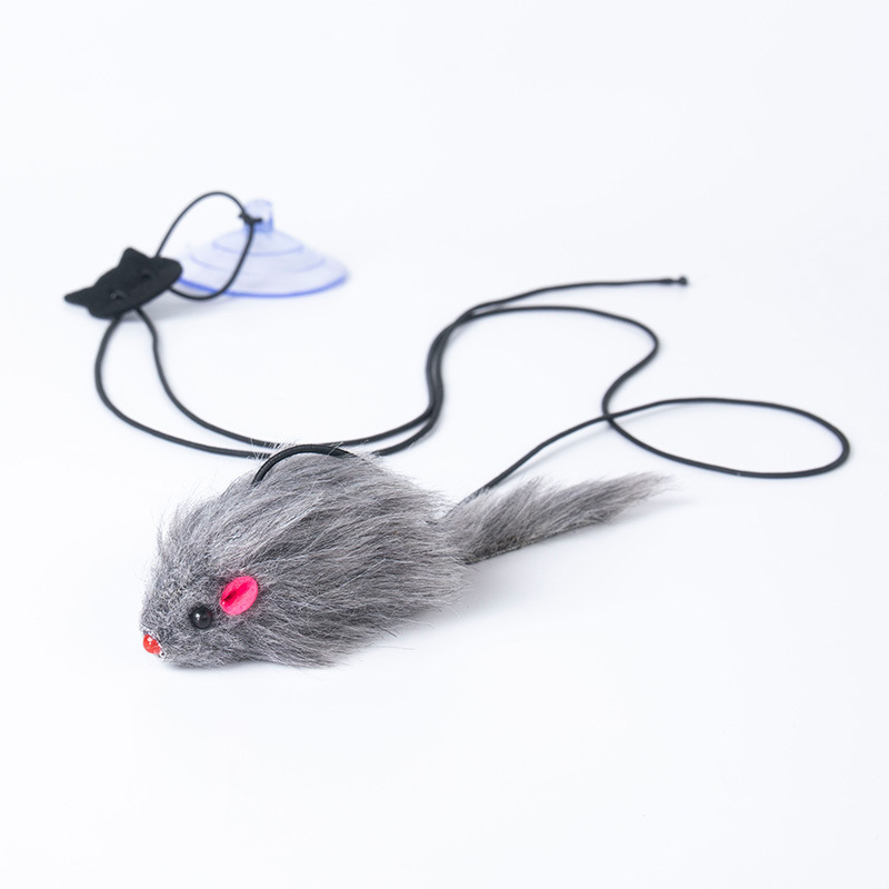 Interactive indoor flapping plush pet Cat Feather Toys with Hanging rope Retractable Teaser Door hanging Mouse Toy for cats