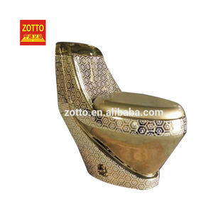 Direct selling price sanitary ware engineering bathroom luxury toilets one piece gold color toilet