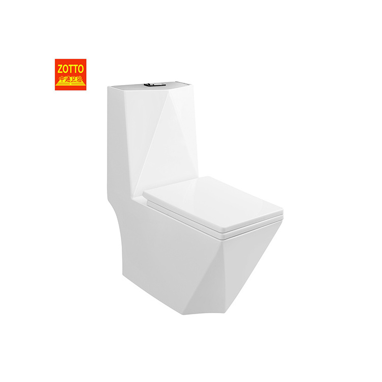 Hot Selling Diamond Shape Toilet Design P-trap/S-trap Ceramic Sanitary Modern Bathroom One Piece Toilet