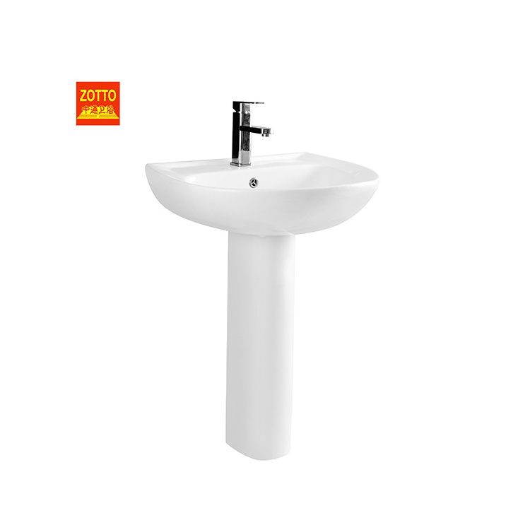 Factory Production Single Hole Pedestal Basin Ceramic Sink Oval Decor Bathroom Sink Sanitary Ware With Low Price