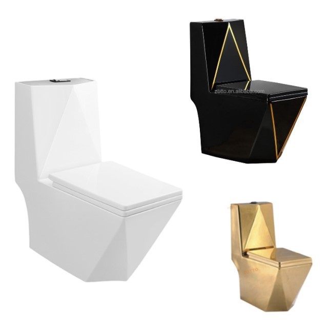 Hot Selling Diamond Shape Toilet Design P-trap/S-trap Ceramic Sanitary Modern Bathroom One Piece Toilet