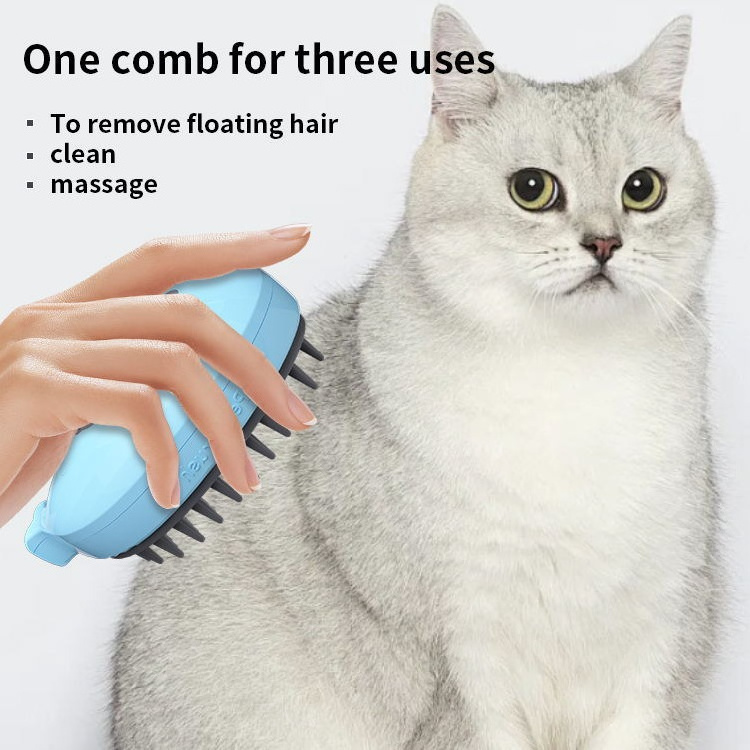 Custom Whales 3 In1 Steamy Pet Hair Removal Comb Steaming Cleaning Massage Cat Steam Brush for Dogs Cats