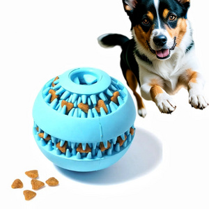 Wholesale Custom Durable Dog Chew Toys Feeder Puzzle Solid Natural Rubber Dog Treat Ball for Leaking Food