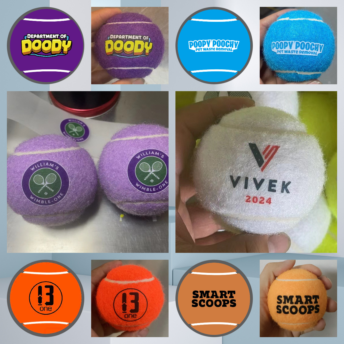 Customized Logo Print Durable Squeaky Dog Tennis Ball Promotion Gift Custom Tennis Balls for Sport Training