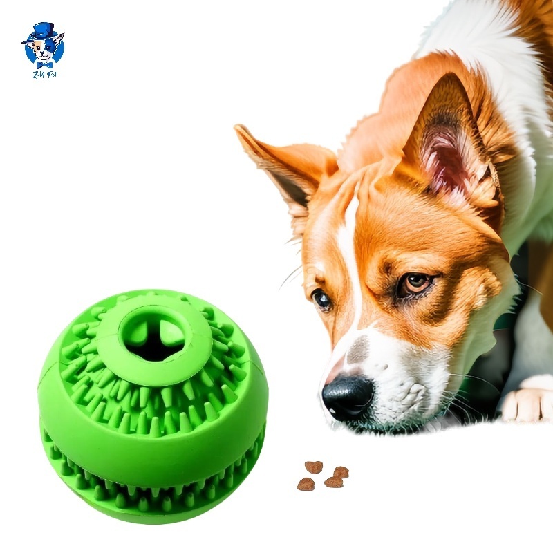 Wholesale Custom Durable Dog Chew Toys Feeder Puzzle Solid Natural Rubber Dog Treat Ball for Leaking Food