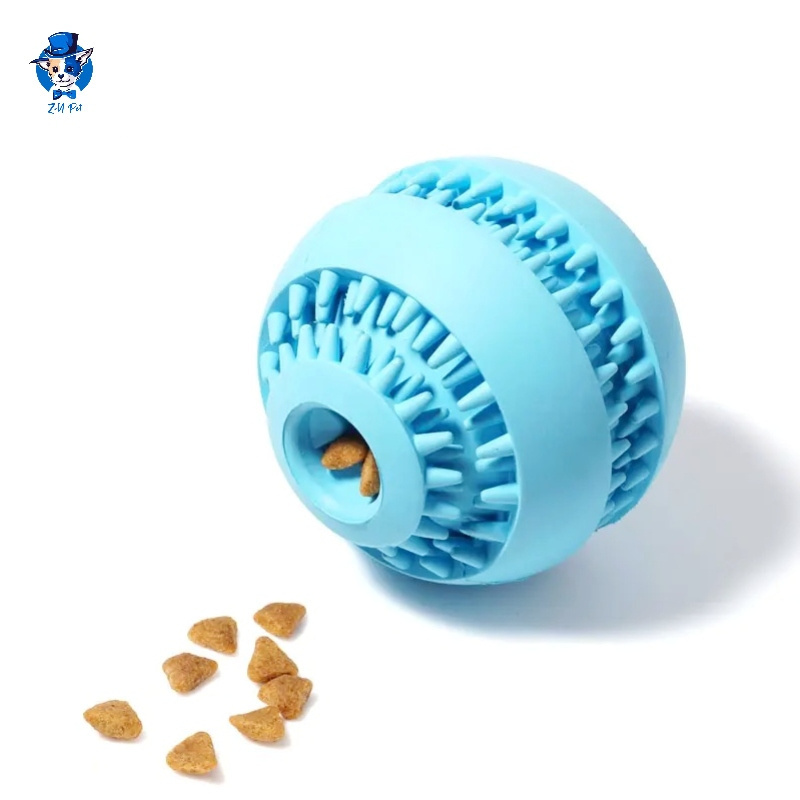 Wholesale Custom Durable Dog Chew Toys Feeder Puzzle Solid Natural Rubber Dog Treat Ball for Leaking Food