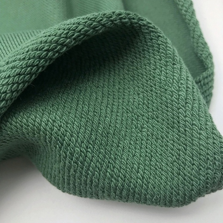 High quality green 100 cotton terry towelling fabric in roll