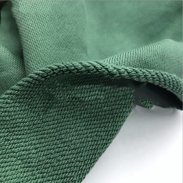 High quality green 100 cotton terry towelling fabric in roll