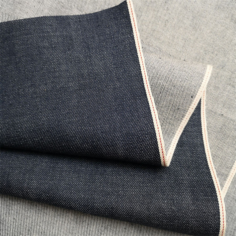 Blue color selvedge denim wholesale fabric for men jeans