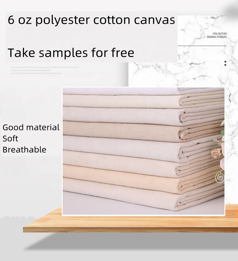 Polyester Cotton Canvas Fabric Roll For Inkjet Print Canvas Fabric For Tote Bags