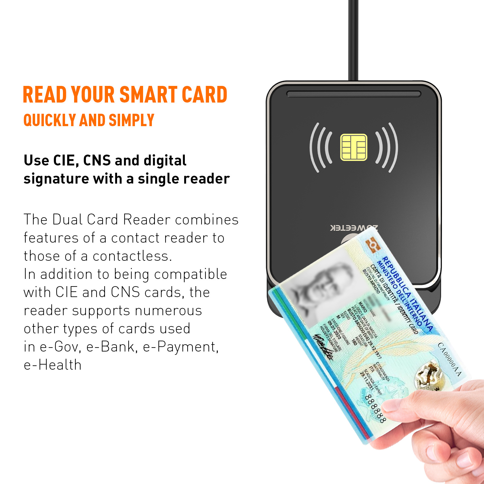 Plug And Play Smart Simple Desktop Enrollment Proximity RFID NFC Card USB Access Control Card Reader Contact IC ID Card Reader