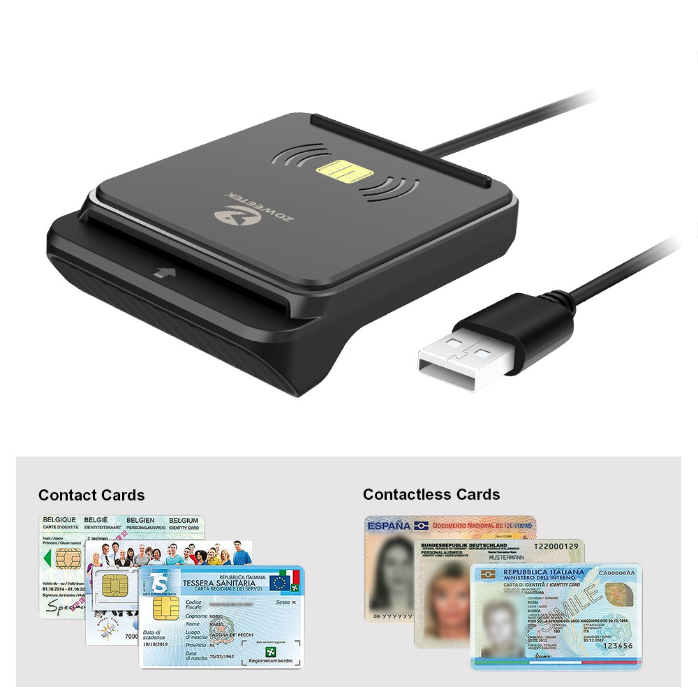 Plug And Play Smart Simple Desktop Enrollment Proximity RFID NFC Card USB Access Control Card Reader Contact IC ID Card Reader