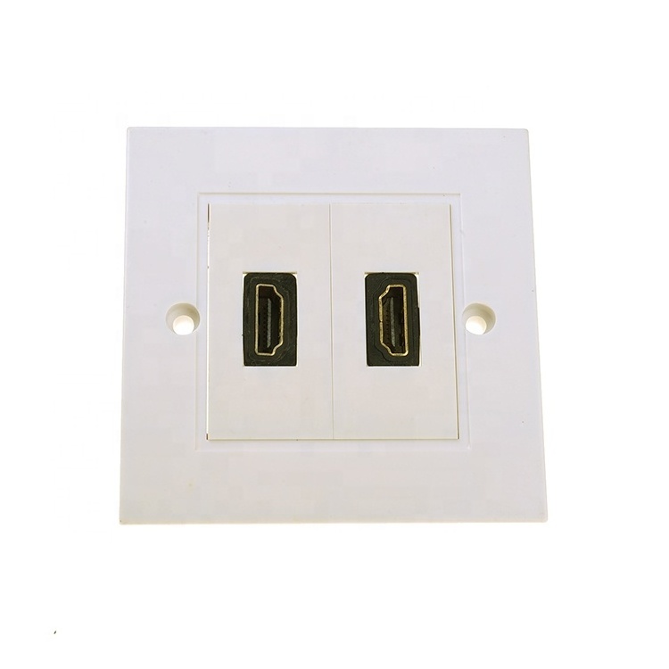 2 Port UK HDMI connector wall plate