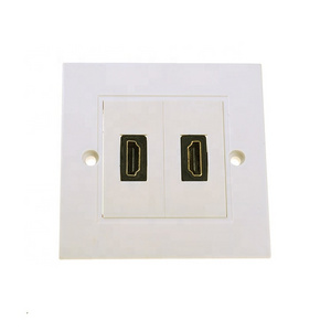 2 Port UK HDMI connector wall plate