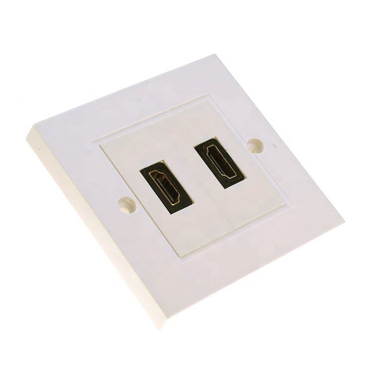 2 Port UK HDMI connector wall plate